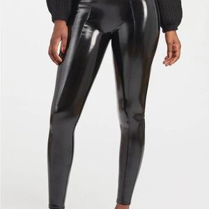 Spanks Black Faux Leather Leggings